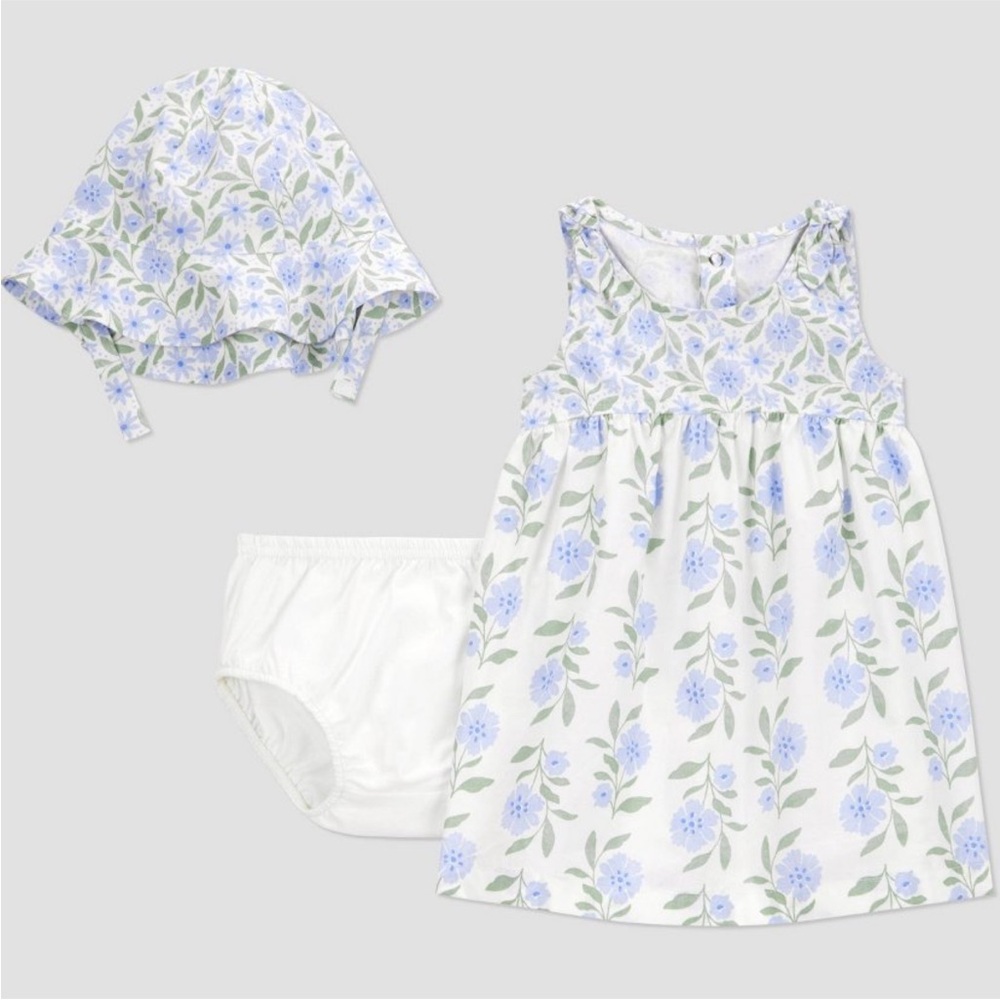 (4) NWT Baby Girl Dresses & Hats